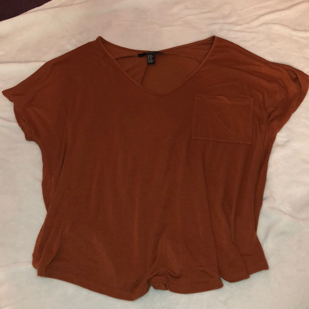 X-small burnt orange flowy short sleeve top